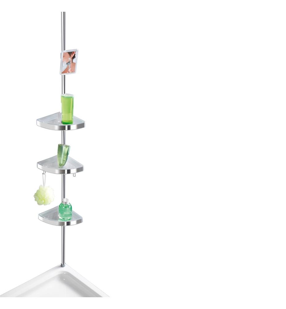WENKO - Teleskop Duschecke Premium glänzend mit 3 Ablagen ...