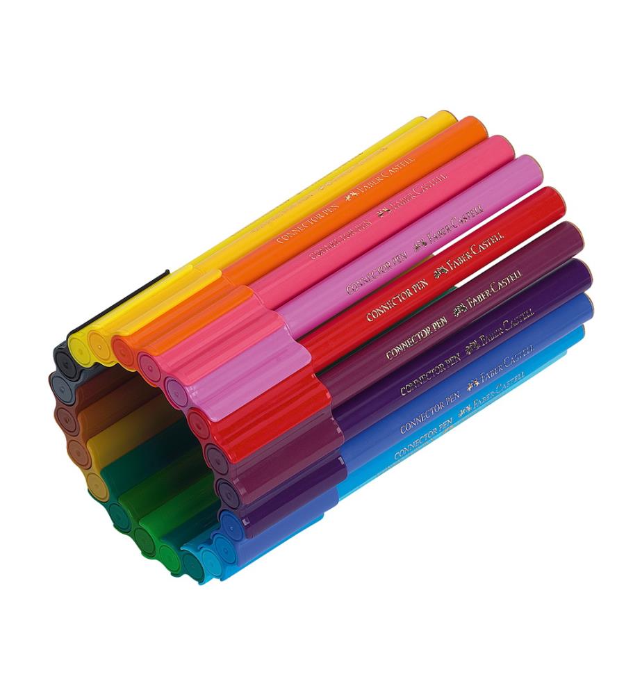 Feutre Connector Etui Carton De 20 Pieces Avec 10 Clips Connector Feutres Et Surligneurs Faber Castell Maison