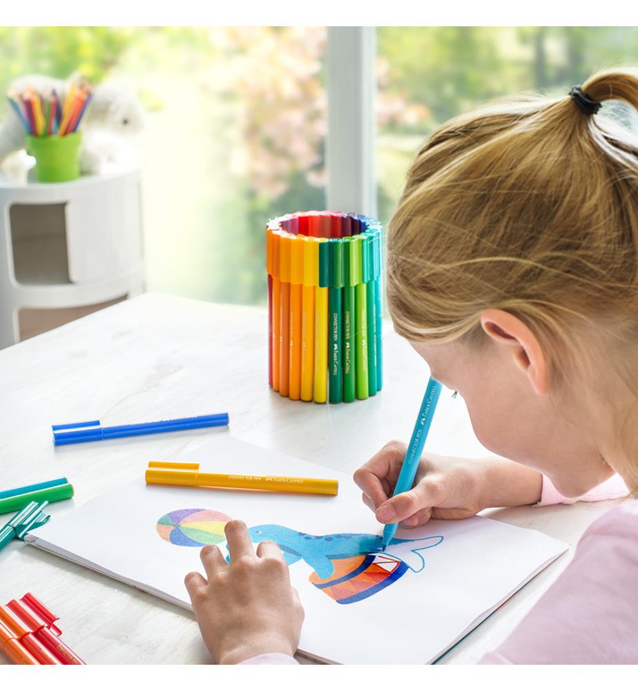 Feutre Connector Etui Carton De 20 Pieces Avec 10 Clips Connector Feutres Et Surligneurs Faber Castell Maison