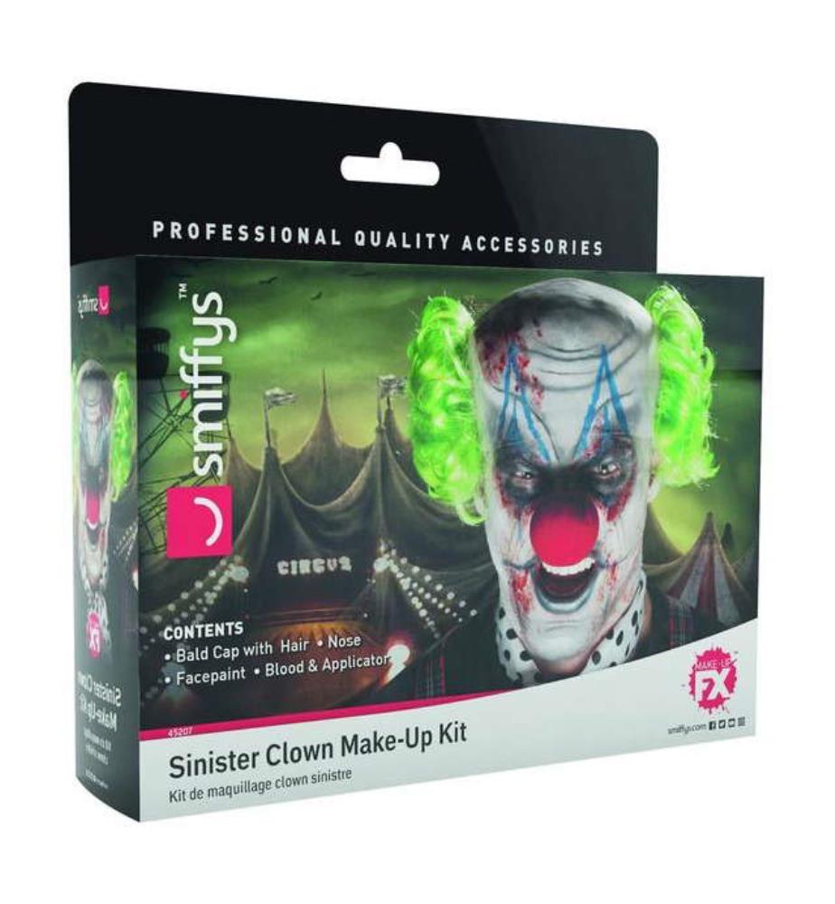 Boser Clown Make Up Set Mehrfarbig Glatzenhaube Haare Nase Schminke Blut Applikator Masken Accessoires Costumes Party Home