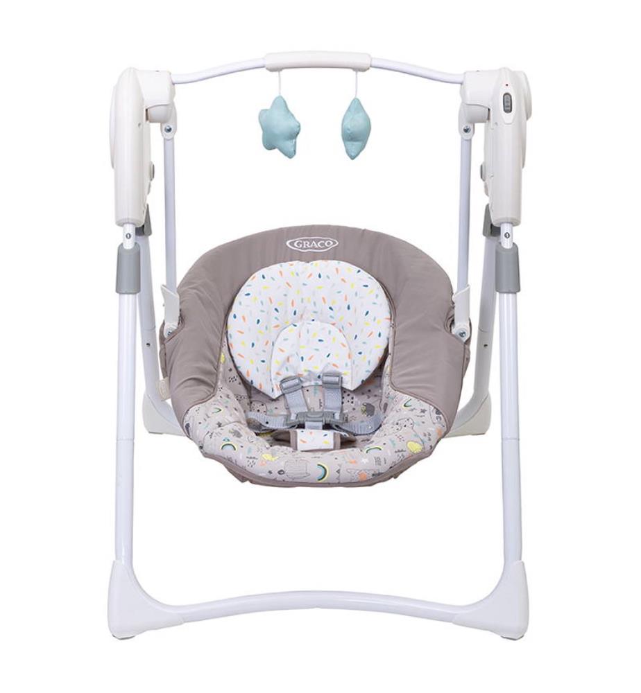 Graco Balancelle Slim Spaces 2 In 1swing Blanc Et Gris Balancelles Et Transats Graco Kids
