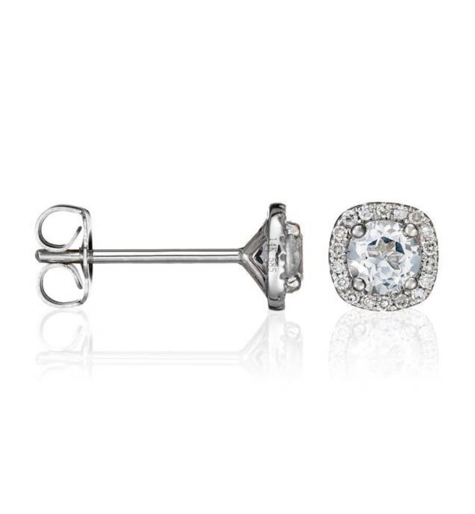 Ohrringe Carre Topazien Silber Weissgold Ohrringe Atelier Du Diamant Home