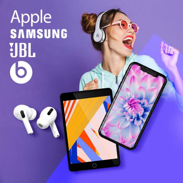 Apple, Samsung, JBL, Beats by Dr. Dre