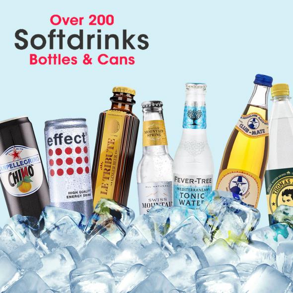 Over 200 Softdrinks in Bottles & Cans