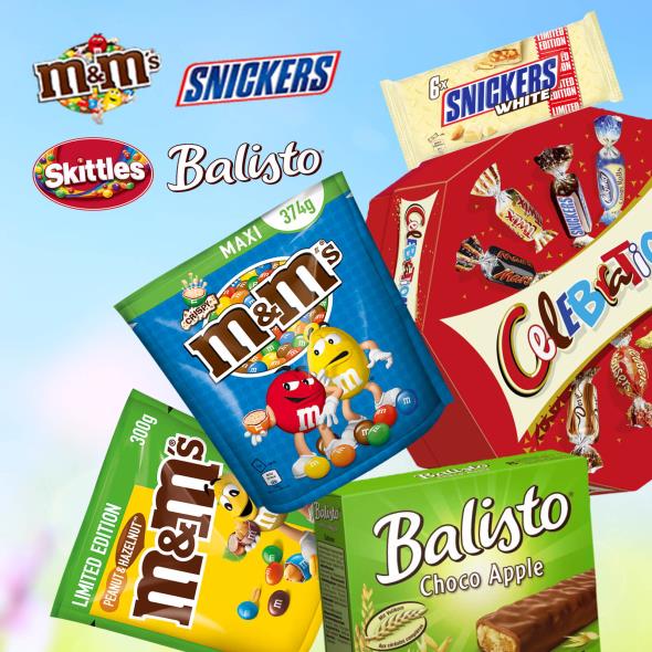 M&M'S, Snickers, Skittles, Balisto & more