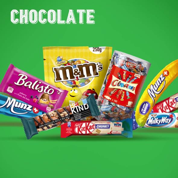 m&m's - Munz - KitKat - Balisto & more