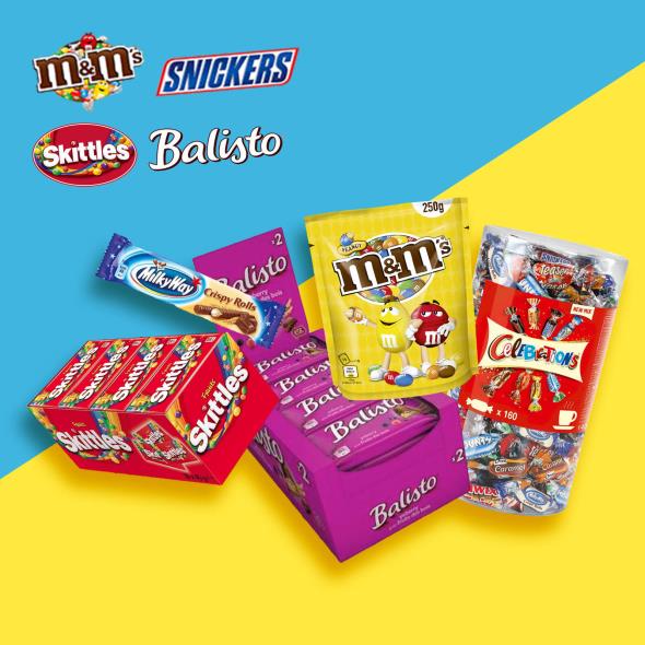 M&M's, Snickers, Skittles, Balisto & more