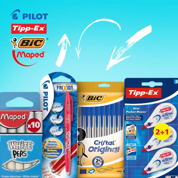 Pilot, Bic, Tipp-Ex, Maped