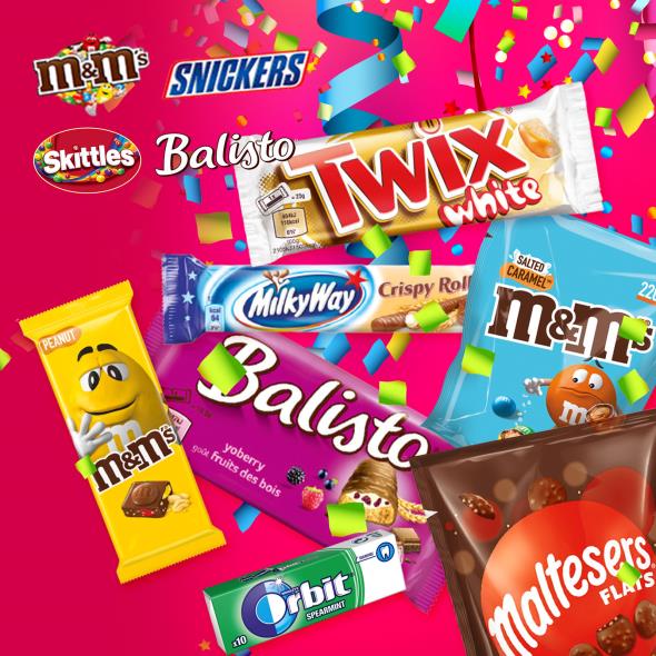 M&M's, Snickers, Skittles, Balisto & more