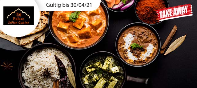 Indisches Menü als Take-away