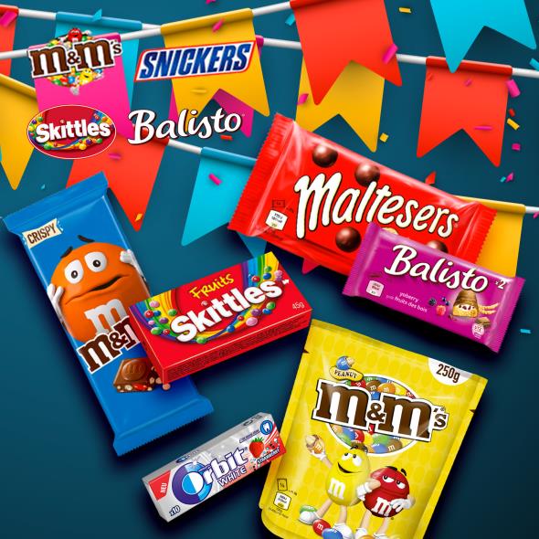 M&M's, Snickers, Skittles, Balisto & more