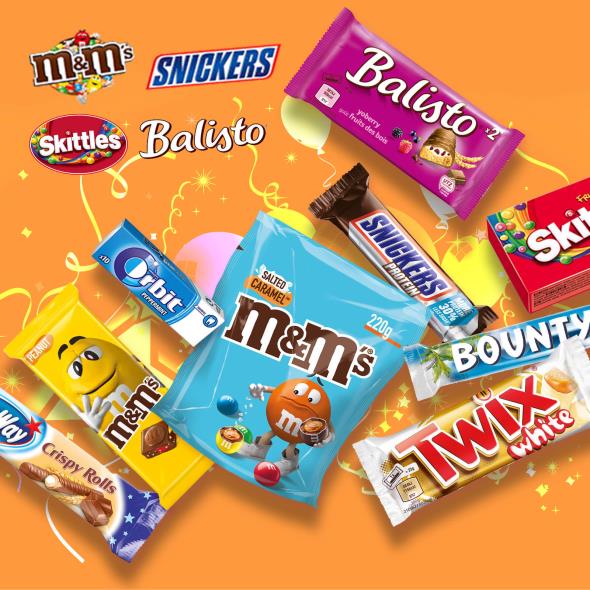 M&M's, Snickers, Skittles, Balisto & more