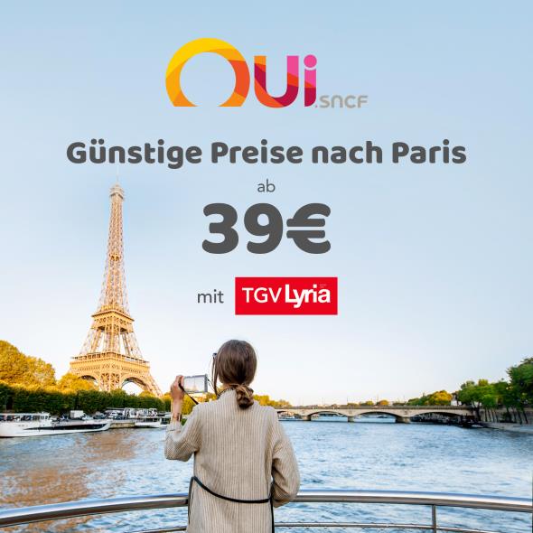 Zug Ticket nach Paris