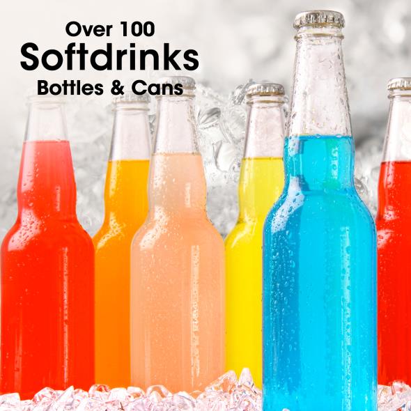 Over 100 Softdrinks in Bottles & Cans