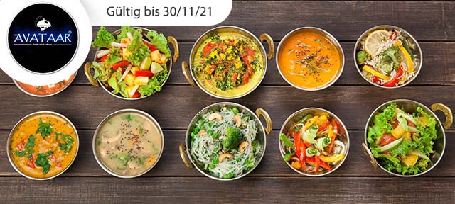Indisches 3-Gang-Vegan-Menü