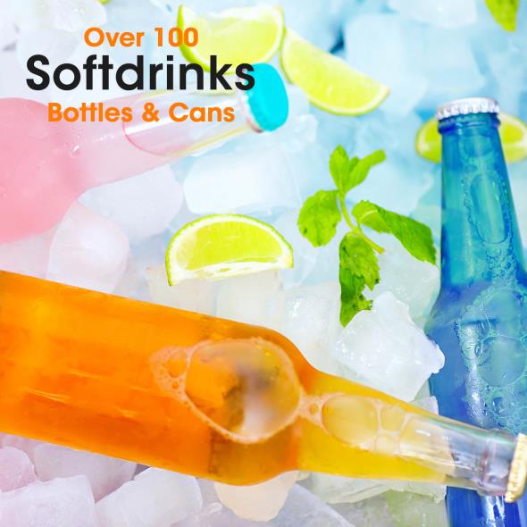 Over 100 Softdrinks in Bottles & Cans